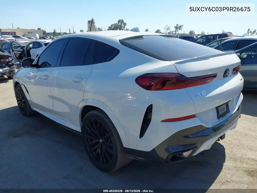 2023 BMW X6 xDrive40I VIN: 5UXCY6C03P9R26675 Lot: 45350326