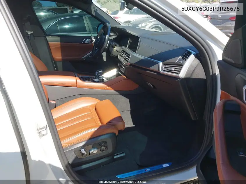 2023 BMW X6 xDrive40I VIN: 5UXCY6C03P9R26675 Lot: 45350326