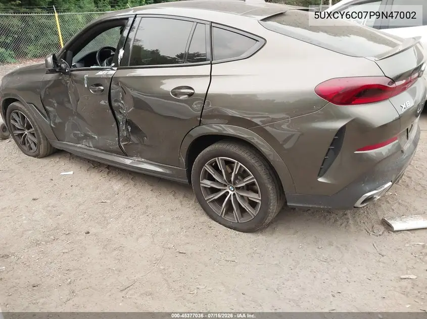 2023 BMW X6 xDrive40I VIN: 5UXCY6C07P9N47002 Lot: 45377036