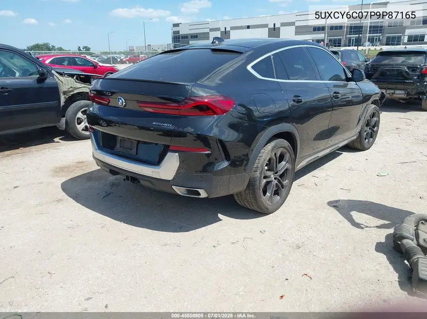 2023 BMW X6 xDrive40I VIN: 5UXCY6C07P9P87165 Lot: 45508905