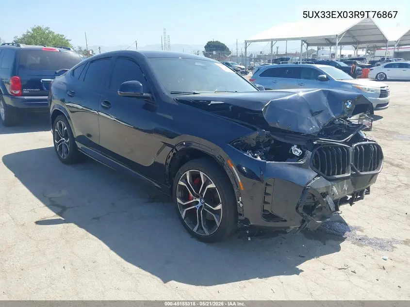 2024 BMW X6 xDrive40I VIN: 5UX33EX03R9T76867 Lot: 45185318
