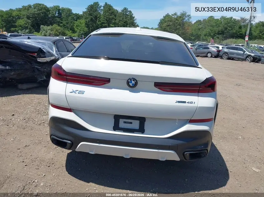 2024 BMW X6 xDrive40I VIN: 5UX33EX04R9U46313 Lot: 45381576