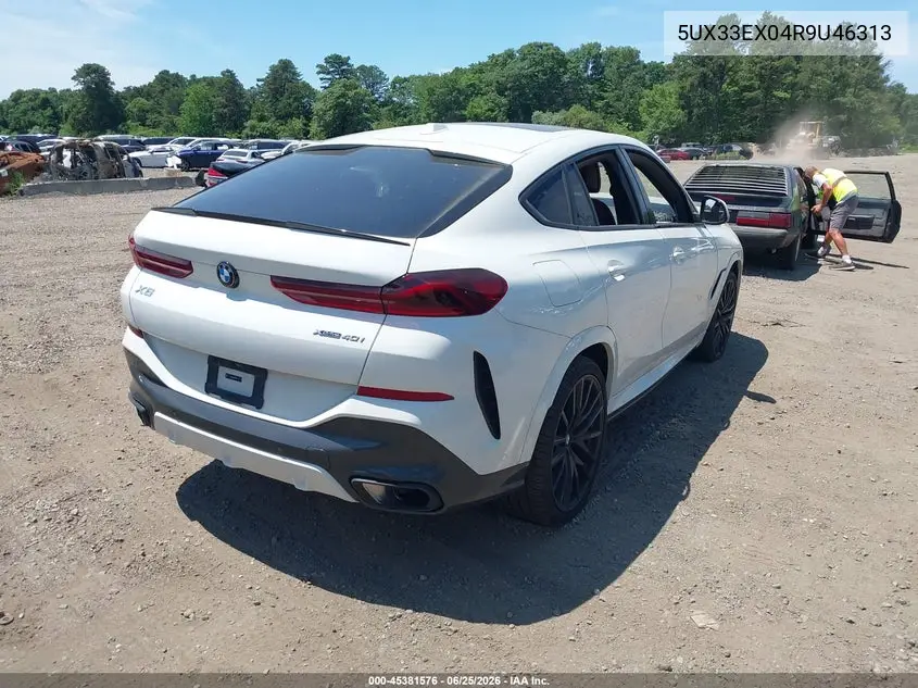 2024 BMW X6 xDrive40I VIN: 5UX33EX04R9U46313 Lot: 45381576