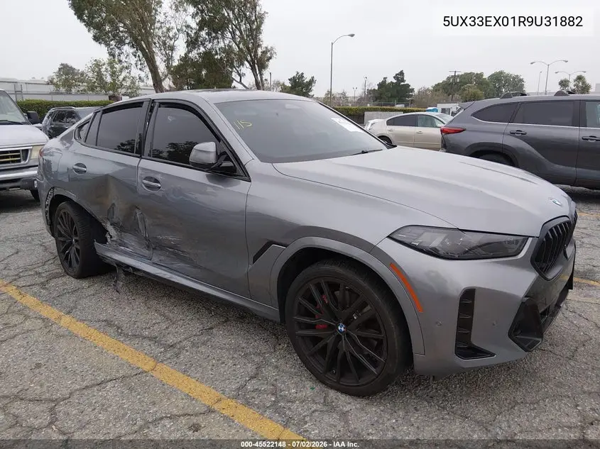 2024 BMW X6 xDrive40I VIN: 5UX33EX01R9U31882 Lot: 45522148