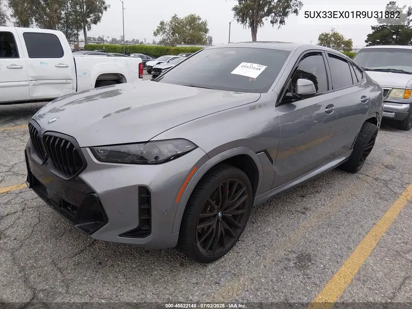 2024 BMW X6 xDrive40I VIN: 5UX33EX01R9U31882 Lot: 45522148