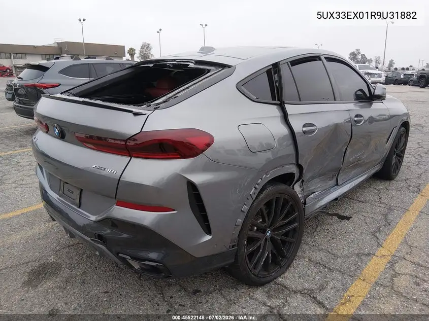 2024 BMW X6 xDrive40I VIN: 5UX33EX01R9U31882 Lot: 45522148