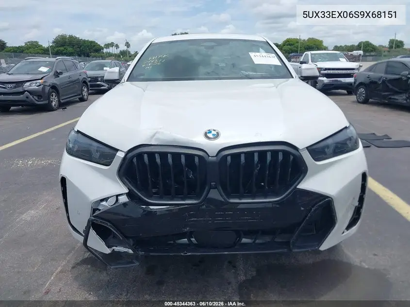 2025 BMW X6 xDrive40I VIN: 5UX33EX06S9X68151 Lot: 45344363