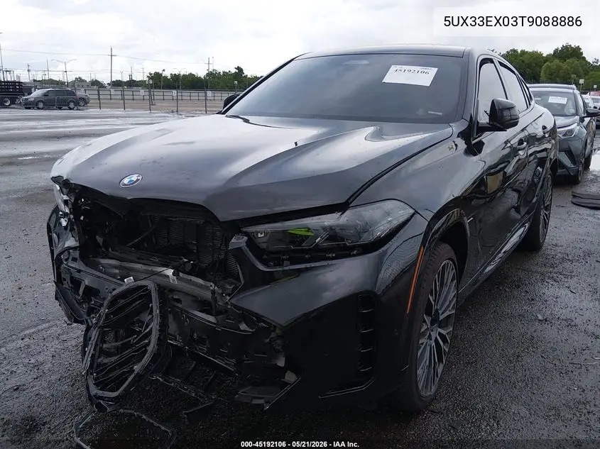 2026 BMW X6 xDrive40I VIN: 5UX33EX03T9088886 Lot: 45192106