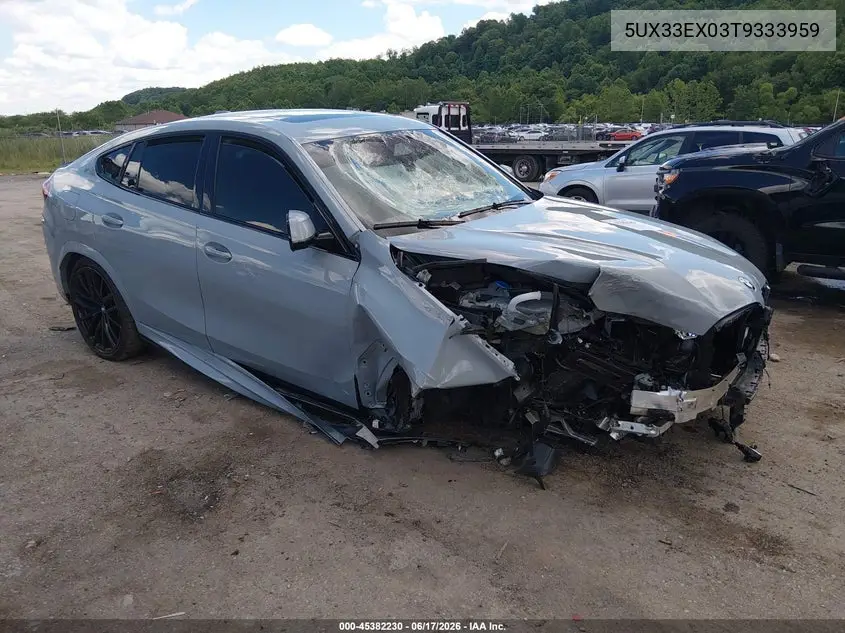 2026 BMW X6 xDrive40I VIN: 5UX33EX03T9333959 Lot: 45382230