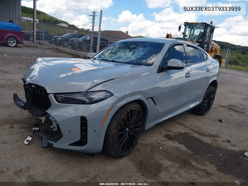 2026 BMW X6 xDrive40I VIN: 5UX33EX03T9333959 Lot: 45382230