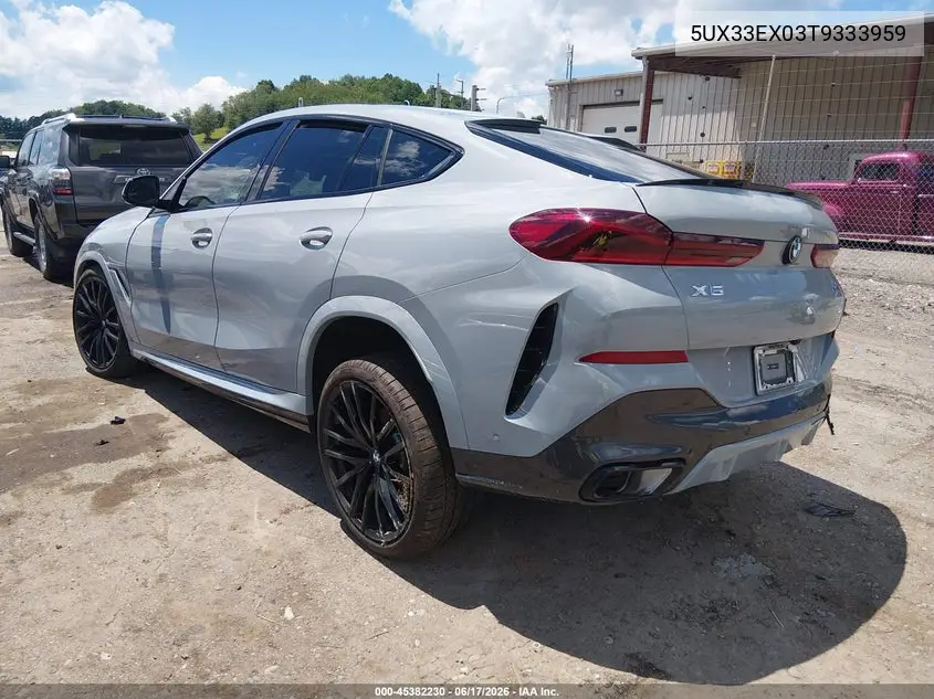 2026 BMW X6 xDrive40I VIN: 5UX33EX03T9333959 Lot: 45382230