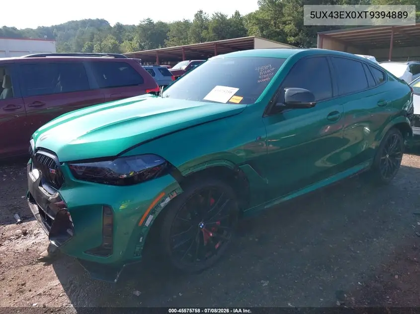 2026 BMW X6 M60I VIN: 5UX43EX0XT9394889 Lot: 45575758