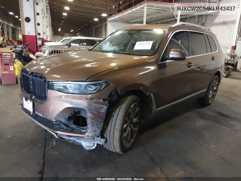 2019 BMW X7 xDrive40I VIN: 5UXCW2C54KLB43437 Lot: 44950459