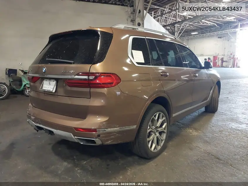 2019 BMW X7 xDrive40I VIN: 5UXCW2C54KLB43437 Lot: 44950459