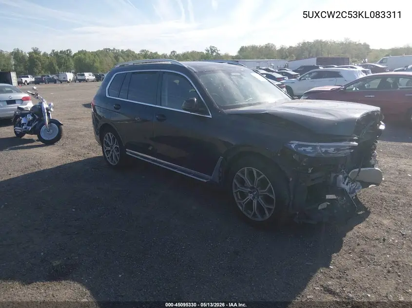 2019 BMW X7 xDrive40I VIN: 5UXCW2C53KL083311 Lot: 45095330