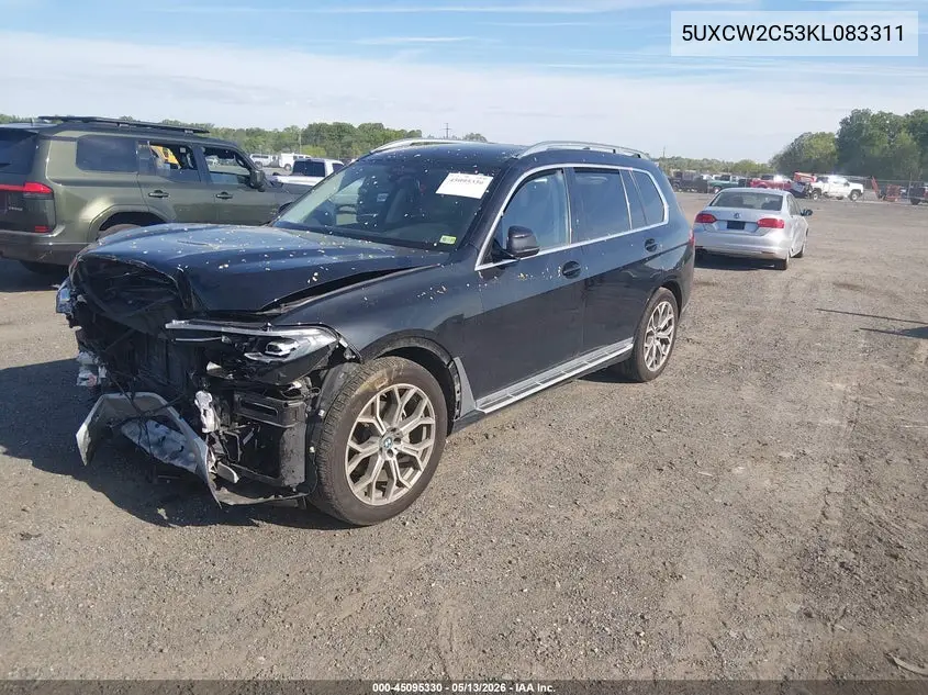 2019 BMW X7 xDrive40I VIN: 5UXCW2C53KL083311 Lot: 45095330