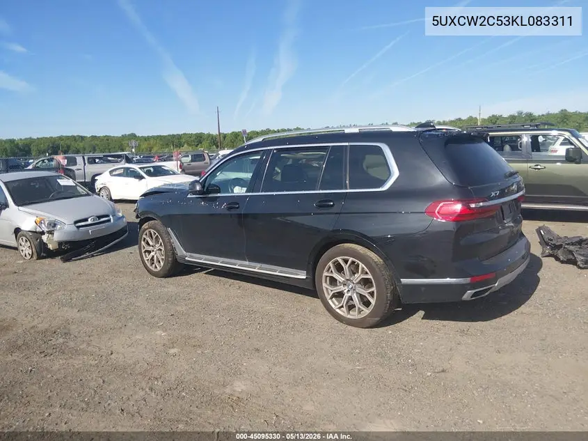 2019 BMW X7 xDrive40I VIN: 5UXCW2C53KL083311 Lot: 45095330