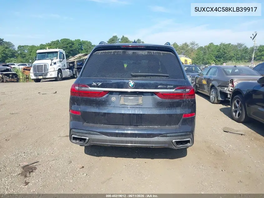 2019 BMW X7 xDrive50I VIN: 5UXCX4C58KLB39917 Lot: 45319012