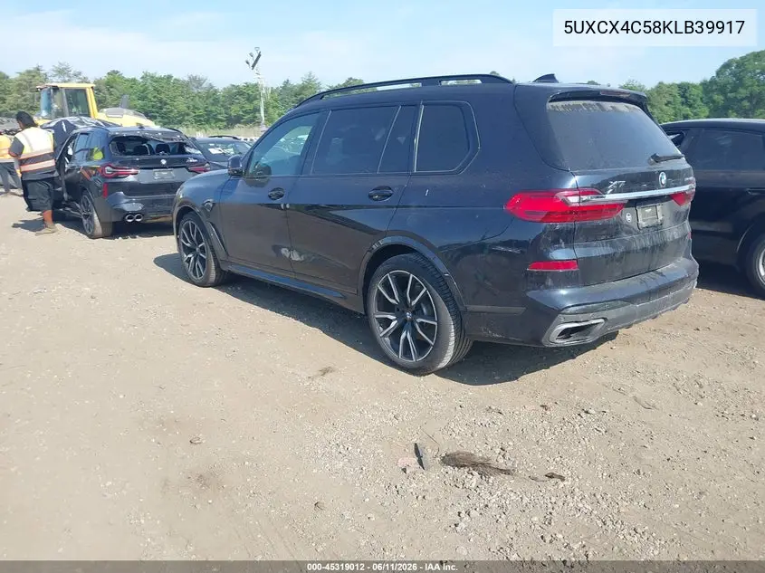 2019 BMW X7 xDrive50I VIN: 5UXCX4C58KLB39917 Lot: 45319012
