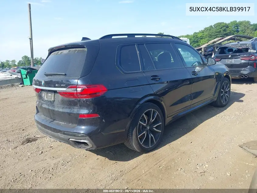 2019 BMW X7 xDrive50I VIN: 5UXCX4C58KLB39917 Lot: 45319012