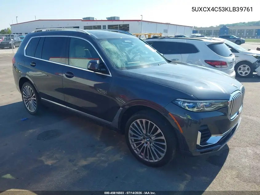 2019 BMW X7 xDrive50I VIN: 5UXCX4C53KLB39761 Lot: 45616503