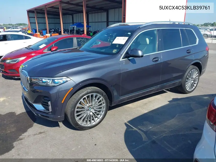 2019 BMW X7 xDrive50I VIN: 5UXCX4C53KLB39761 Lot: 45616503