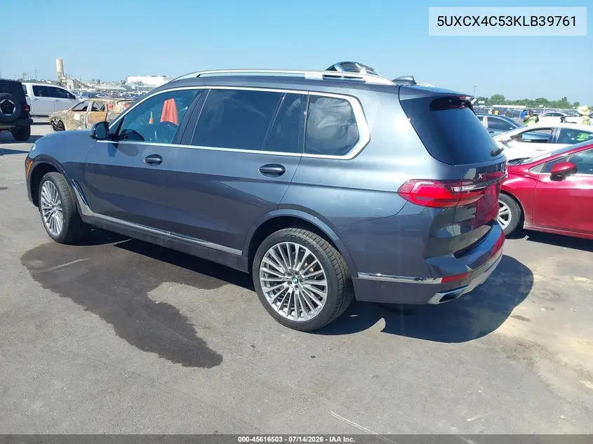 2019 BMW X7 xDrive50I VIN: 5UXCX4C53KLB39761 Lot: 45616503
