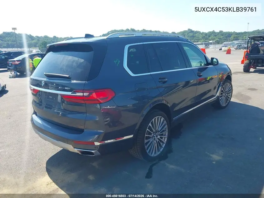 2019 BMW X7 xDrive50I VIN: 5UXCX4C53KLB39761 Lot: 45616503