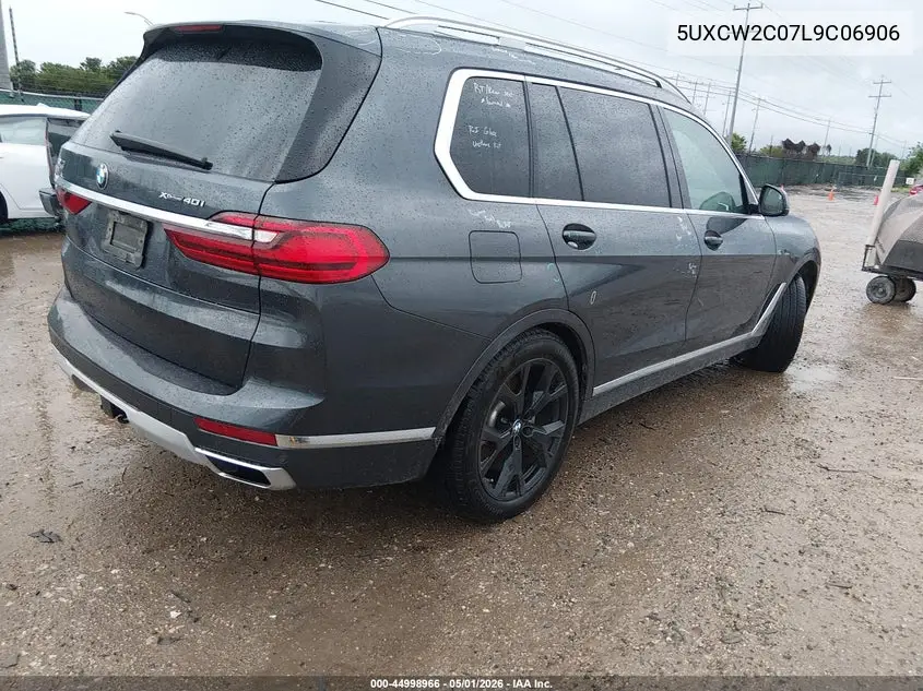 2020 BMW X7 xDrive40I VIN: 5UXCW2C07L9C06906 Lot: 44998966
