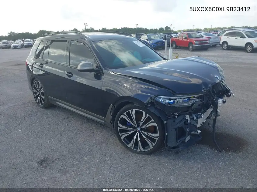 2020 BMW X7 M50I VIN: 5UXCX6C0XL9B23412 Lot: 45142551