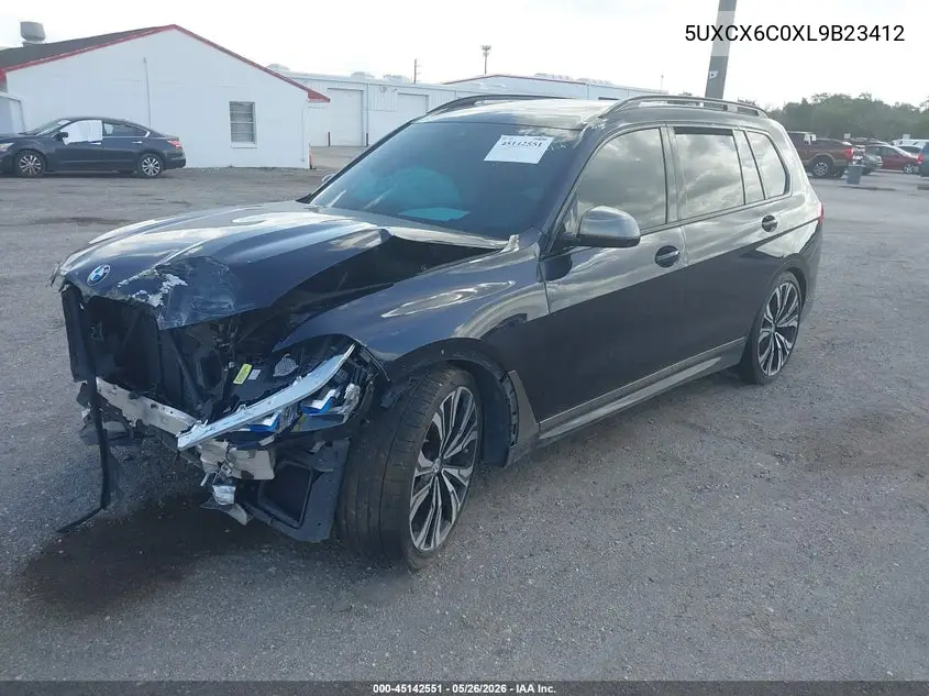 2020 BMW X7 M50I VIN: 5UXCX6C0XL9B23412 Lot: 45142551