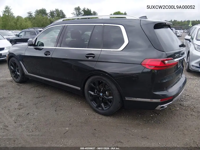 2020 BMW X7 xDrive40I VIN: 5UXCW2C00L9A00052 Lot: 45209027