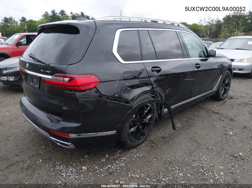 2020 BMW X7 xDrive40I VIN: 5UXCW2C00L9A00052 Lot: 45209027