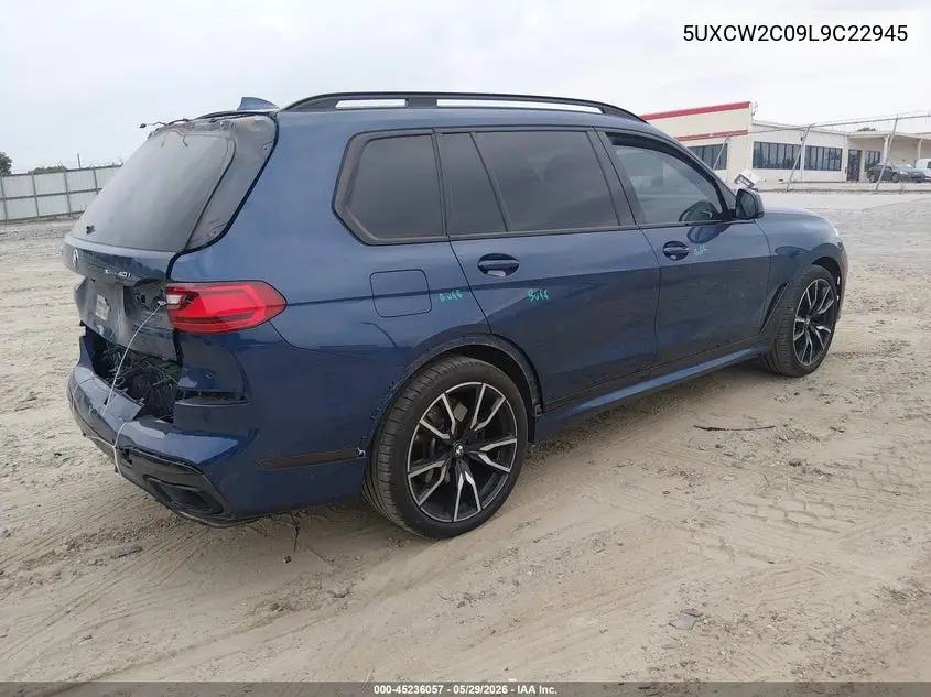 2020 BMW X7 xDrive40I VIN: 5UXCW2C09L9C22945 Lot: 45236057