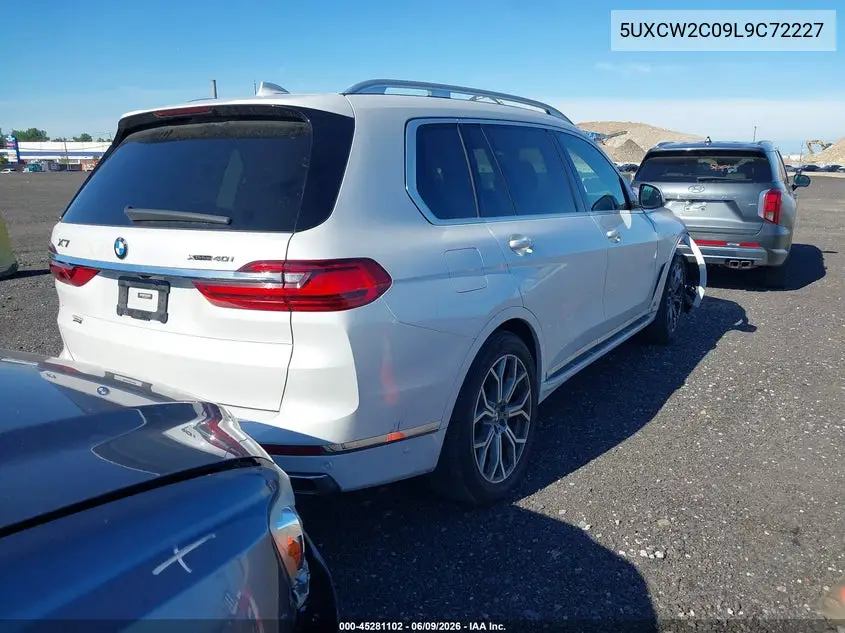 2020 BMW X7 xDrive40I VIN: 5UXCW2C09L9C72227 Lot: 45281102