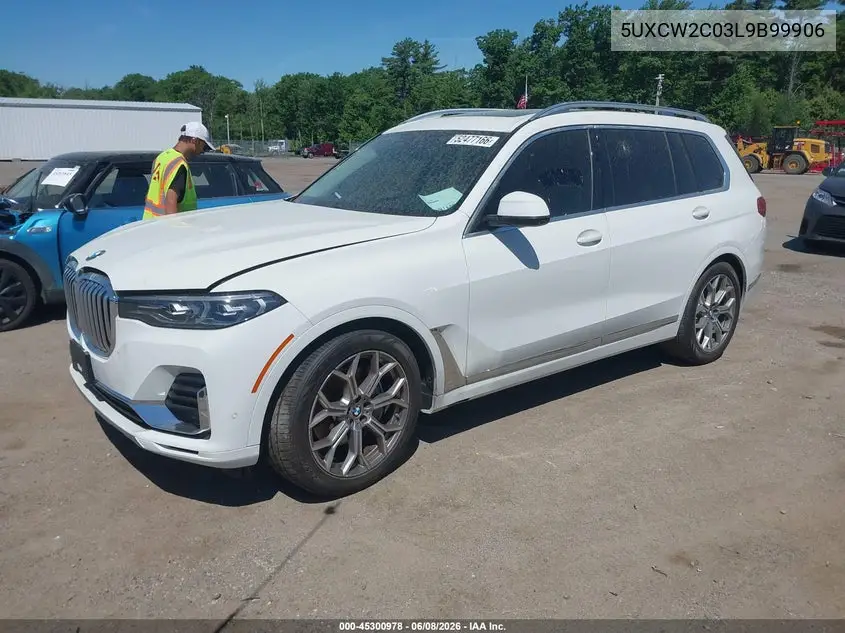 2020 BMW X7 xDrive40I VIN: 5UXCW2C03L9B99906 Lot: 45300978