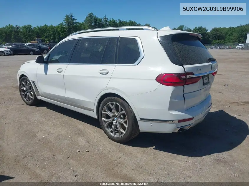 2020 BMW X7 xDrive40I VIN: 5UXCW2C03L9B99906 Lot: 45300978