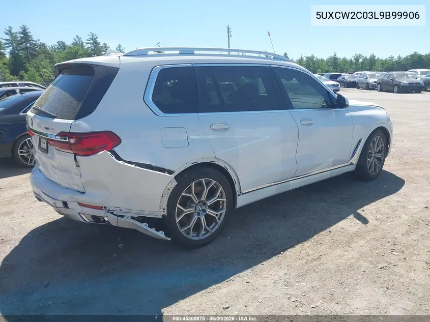 2020 BMW X7 xDrive40I VIN: 5UXCW2C03L9B99906 Lot: 45300978