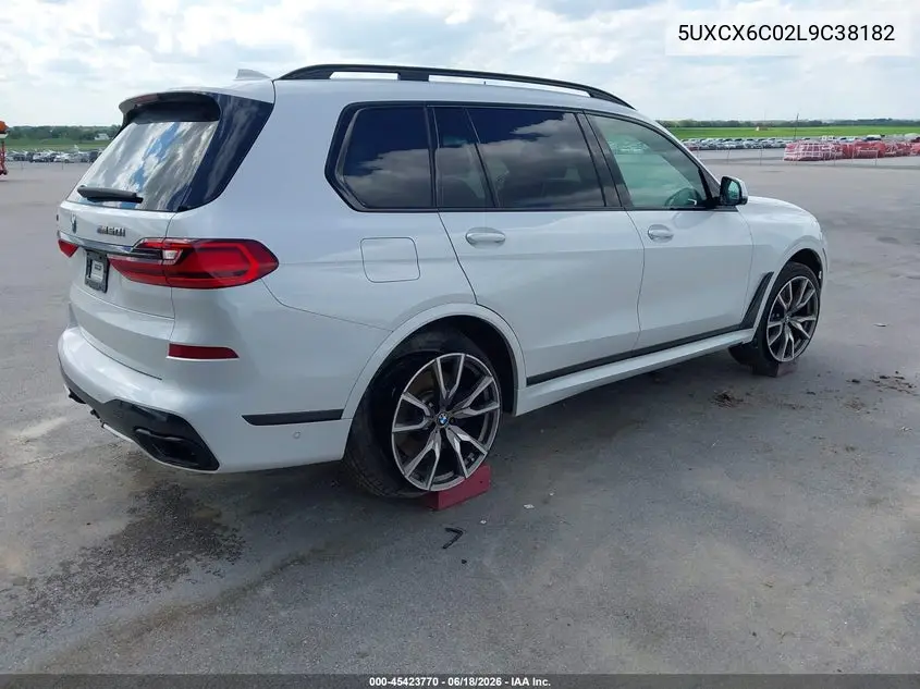 2020 BMW X7 M50I VIN: 5UXCX6C02L9C38182 Lot: 45423770