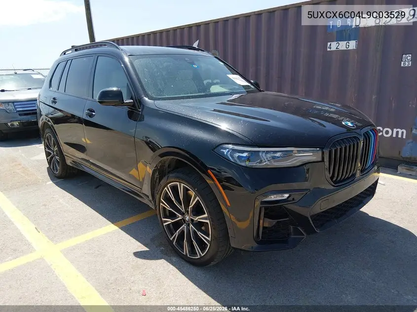 2020 BMW X7 M50I VIN: 5UXCX6C04L9C03529 Lot: 45486250