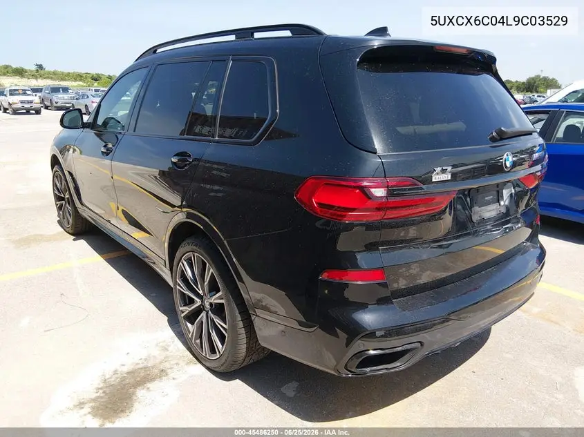 2020 BMW X7 M50I VIN: 5UXCX6C04L9C03529 Lot: 45486250