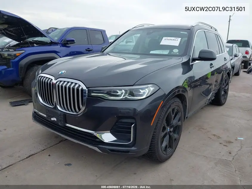 2020 BMW X7 xDrive40I VIN: 5UXCW2C07L9C31501 Lot: 45606861