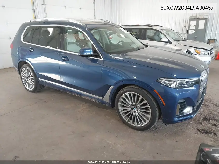 2020 BMW X7 xDrive40I VIN: 5UXCW2C04L9A00457 Lot: 45610109