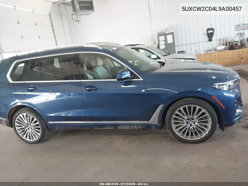 2020 BMW X7 xDrive40I VIN: 5UXCW2C04L9A00457 Lot: 45610109