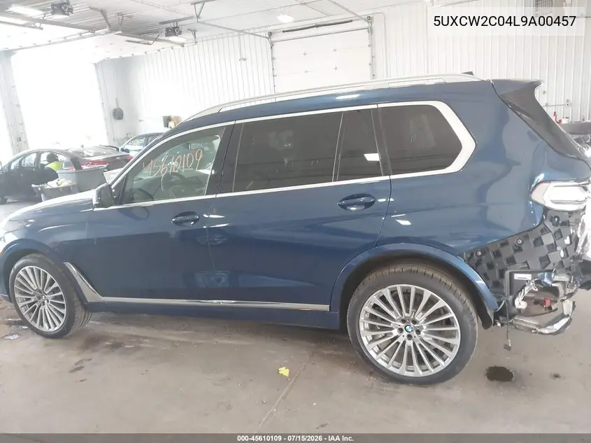 2020 BMW X7 xDrive40I VIN: 5UXCW2C04L9A00457 Lot: 45610109