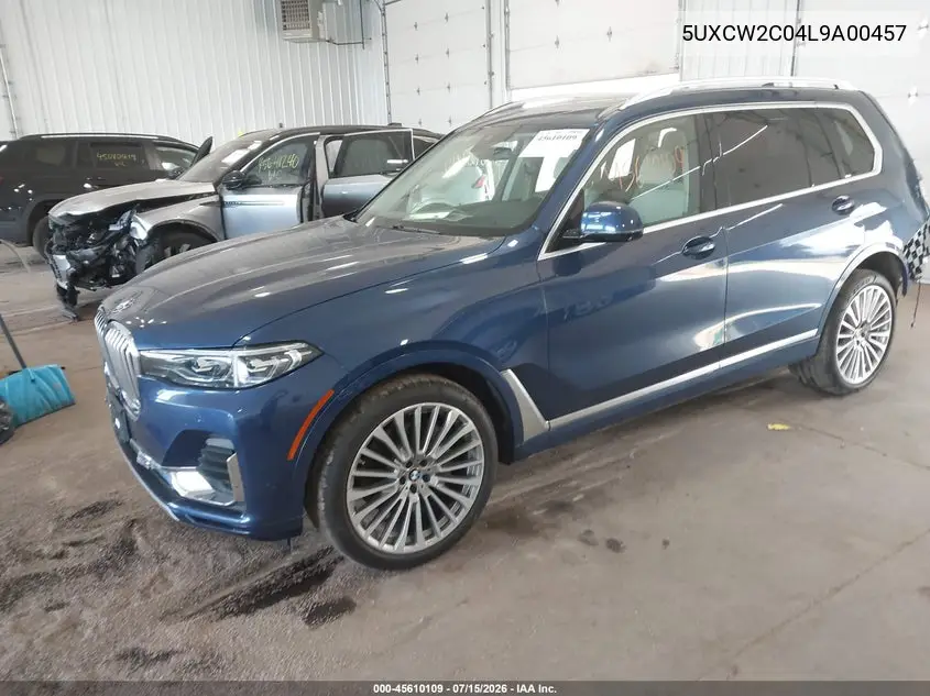 2020 BMW X7 xDrive40I VIN: 5UXCW2C04L9A00457 Lot: 45610109