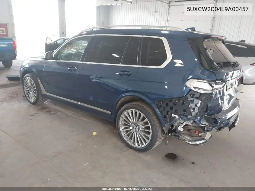 2020 BMW X7 xDrive40I VIN: 5UXCW2C04L9A00457 Lot: 45610109