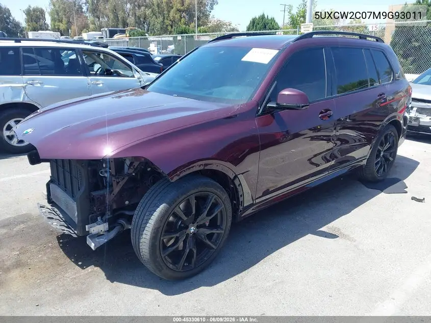 2021 BMW X7 xDrive40I VIN: 5UXCW2C07M9G93011 Lot: 45330610