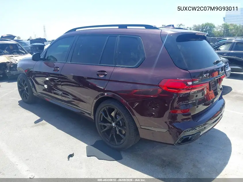 2021 BMW X7 xDrive40I VIN: 5UXCW2C07M9G93011 Lot: 45330610