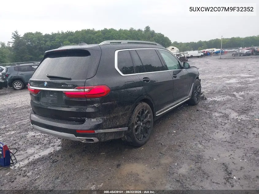 2021 BMW X7 xDrive40I VIN: 5UXCW2C07M9F32352 Lot: 45439101